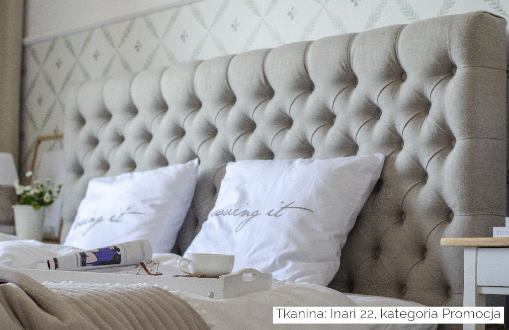 Zdjęcie realne łóżka tapicerowanego CHESTER